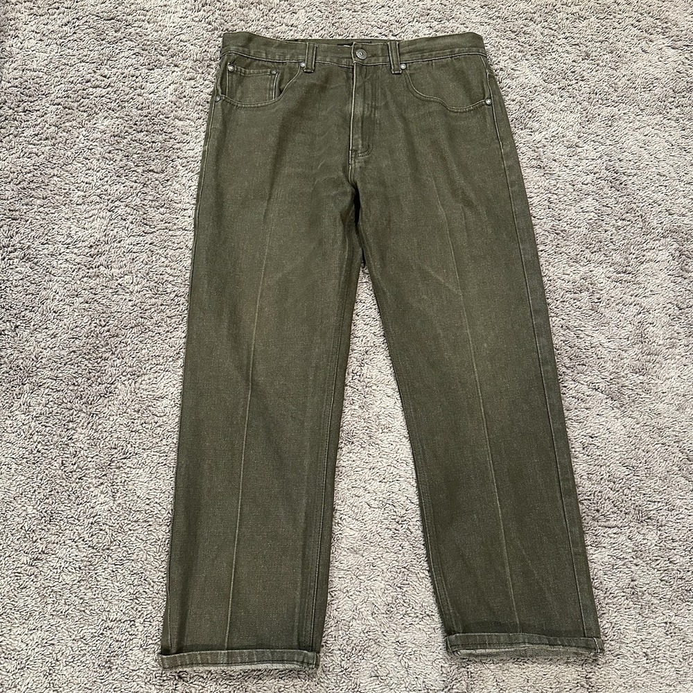 Veno‎ Clothing Men's Straight Fit Twill Denim Jeans Size 36x32 Olive